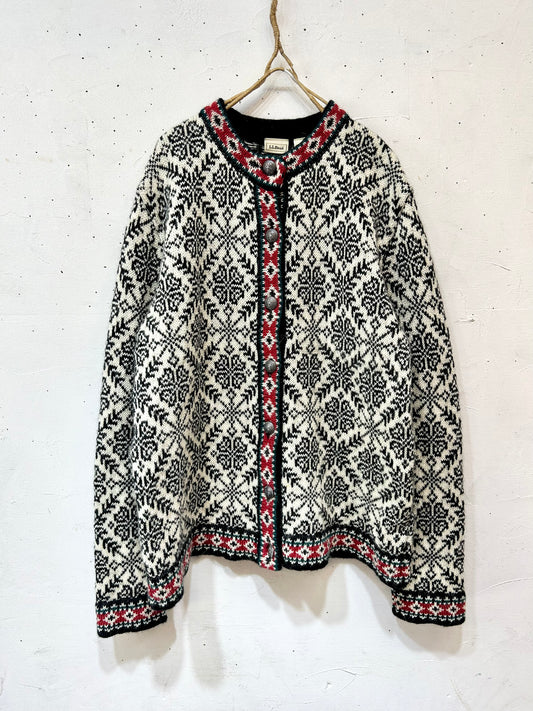 Vintage Nordic Knit Cardigan 〜L.L.Bean〜 [K25649]