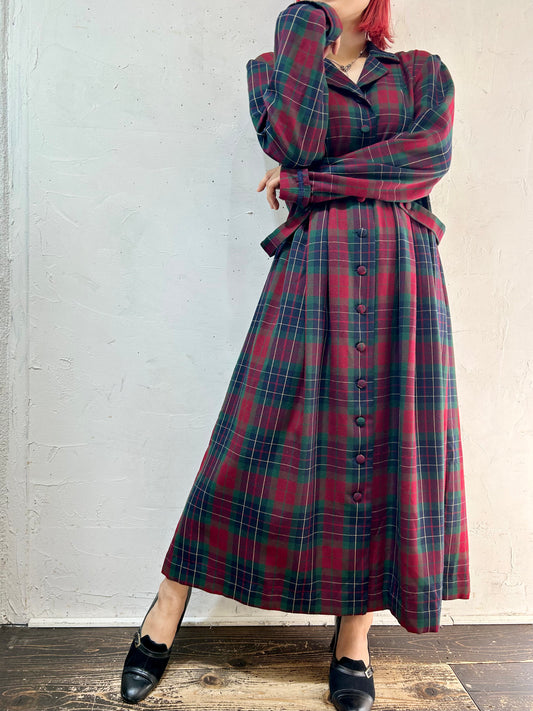 Vintage Plaid Dress [I25011]