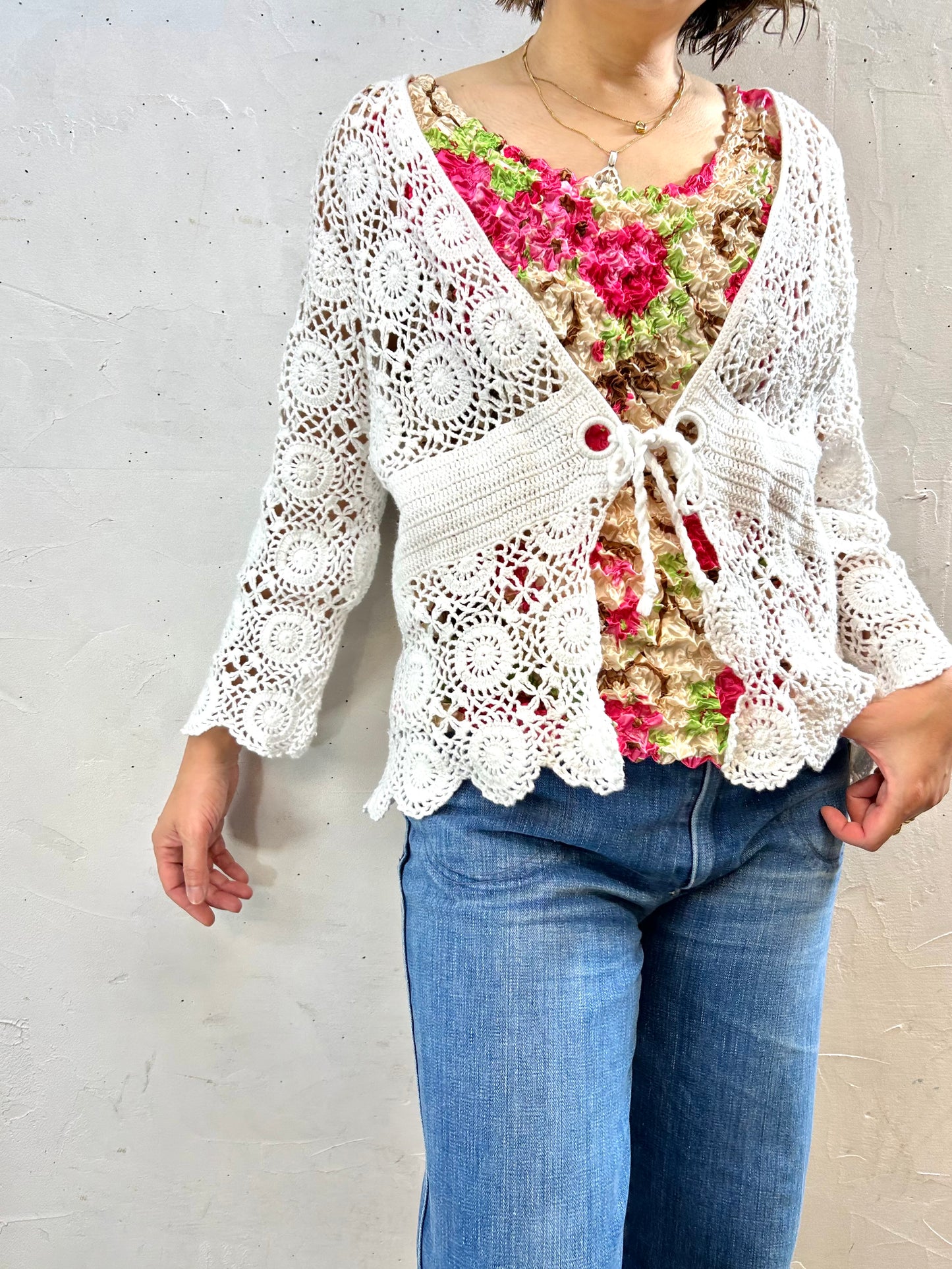 Vintage Crochet Knit Cardigan [F27775]