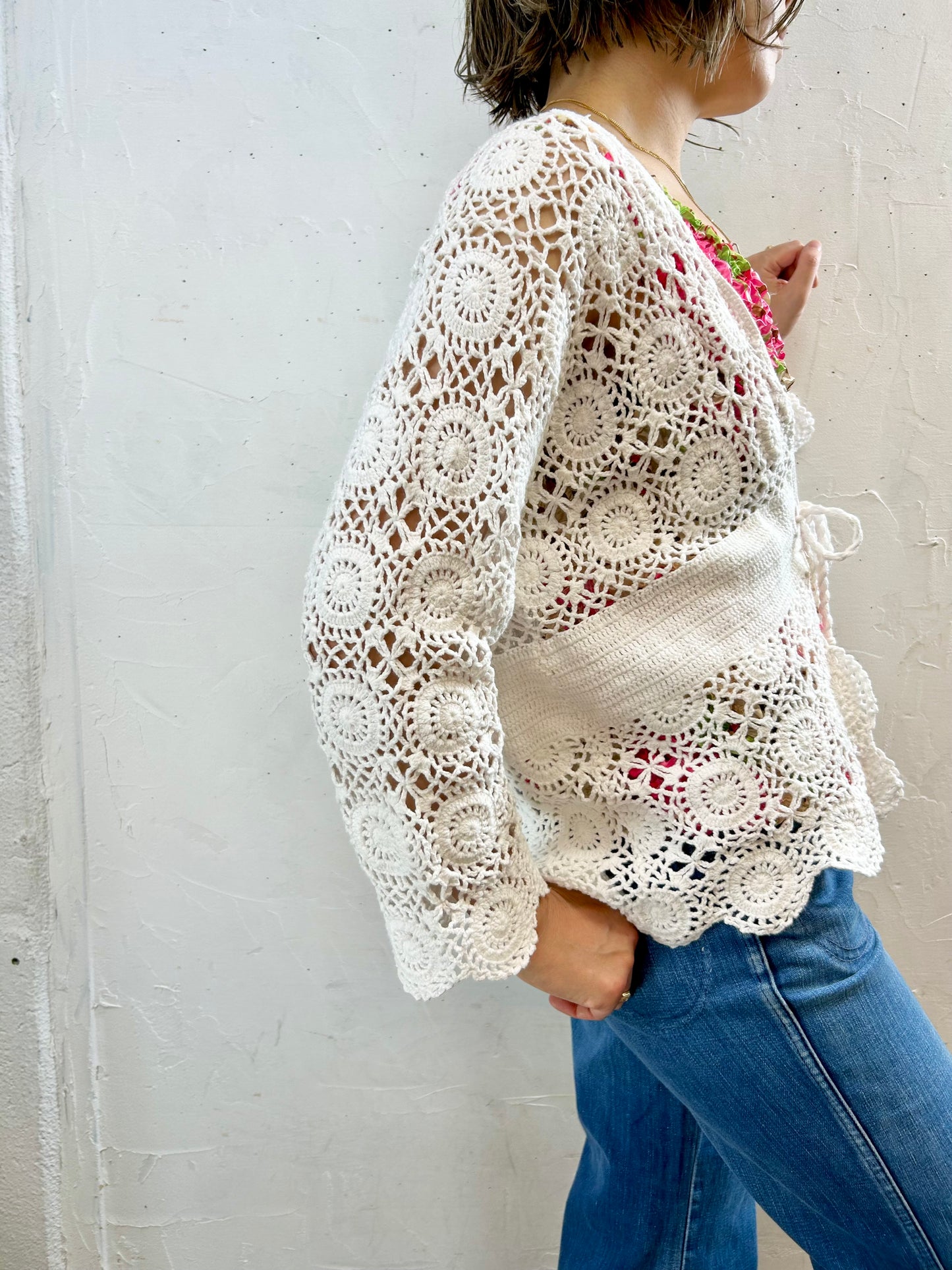 Vintage Crochet Knit Cardigan [F27775]