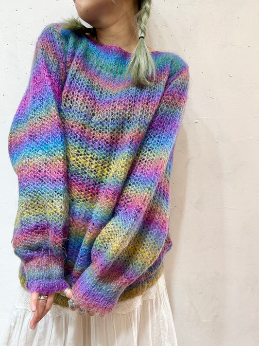 Vintage Rainbow Knit Sweater [B26264]