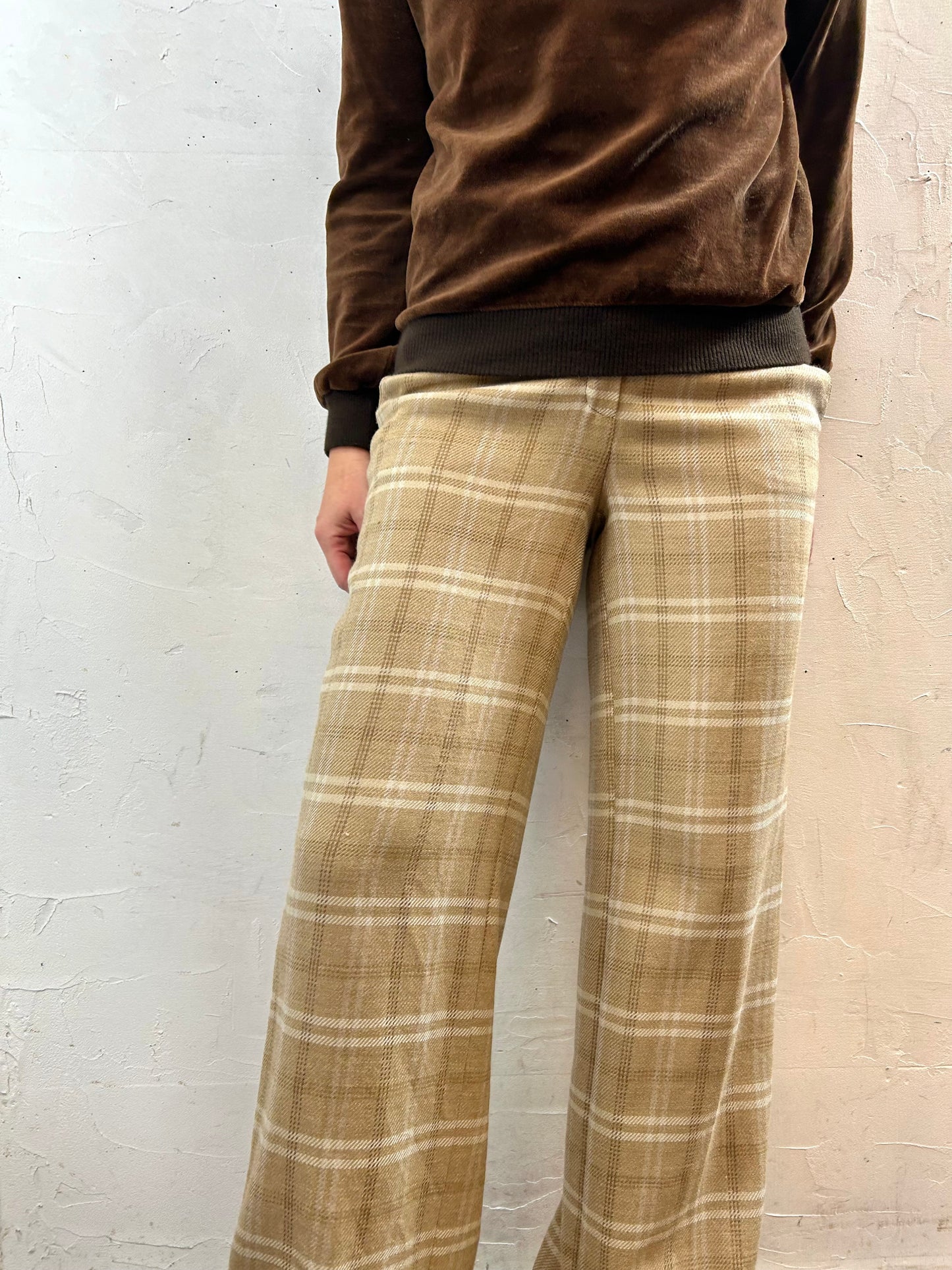Vintage Plaid Wool Pants [K28939]