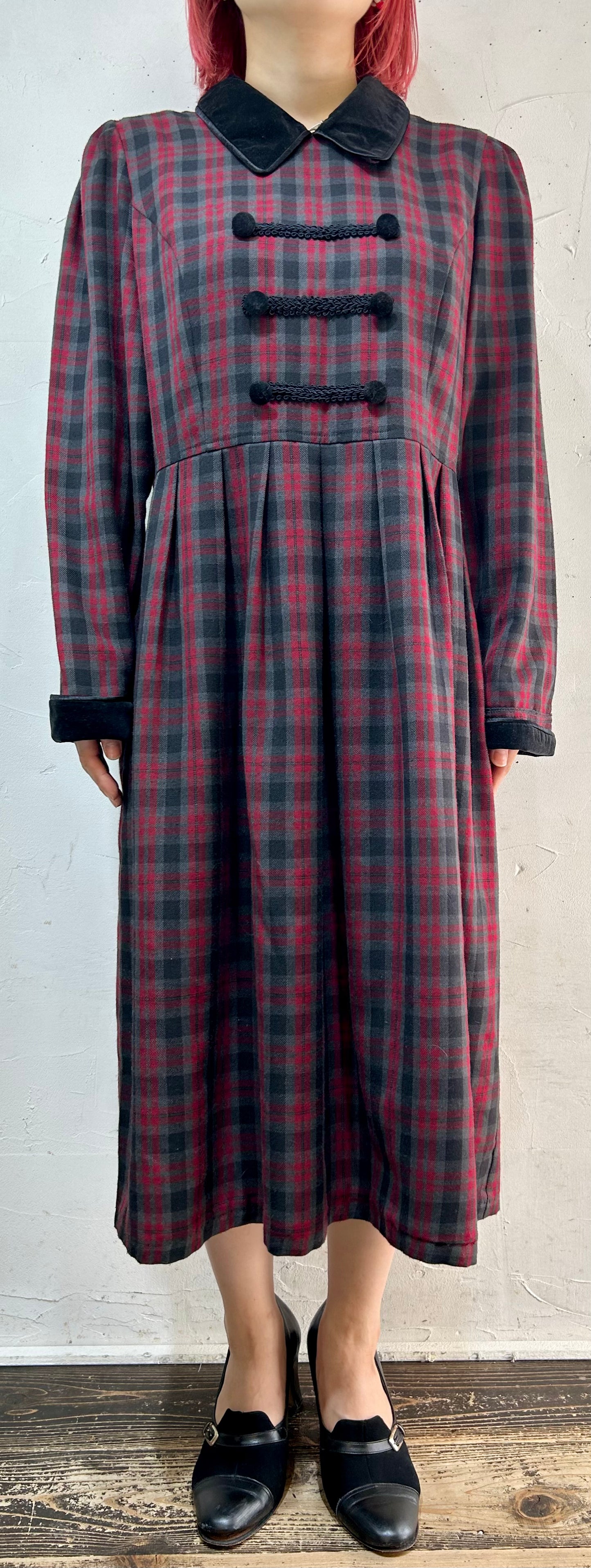 Vintage Plaid Dress [I25010]