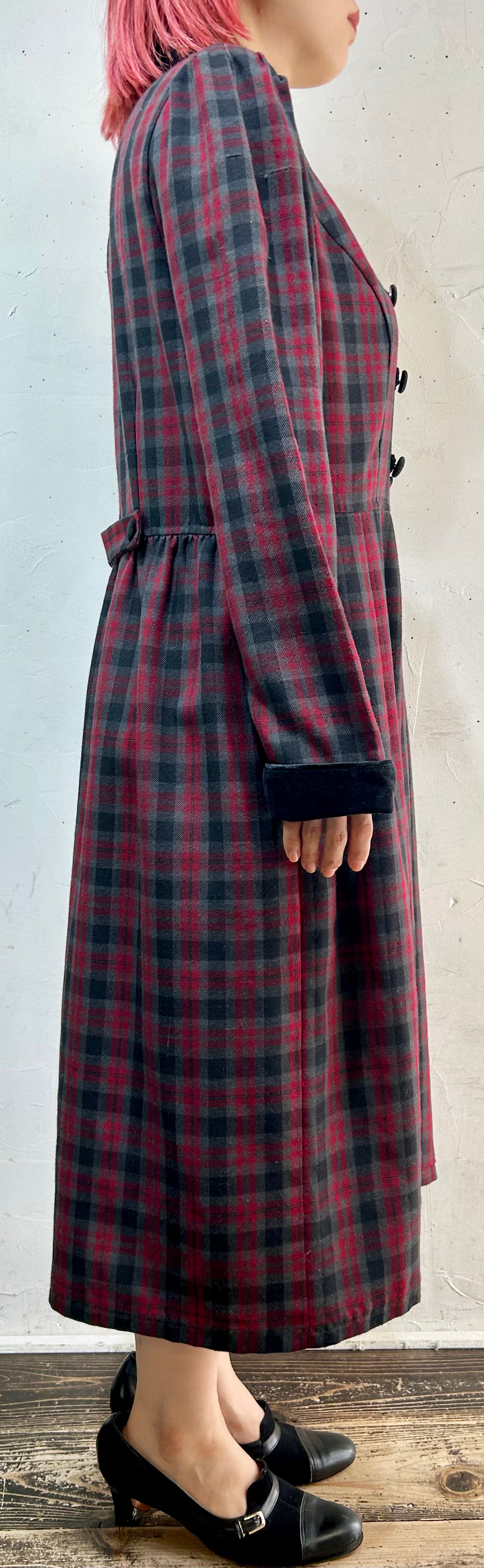 Vintage Plaid Dress [I25010]