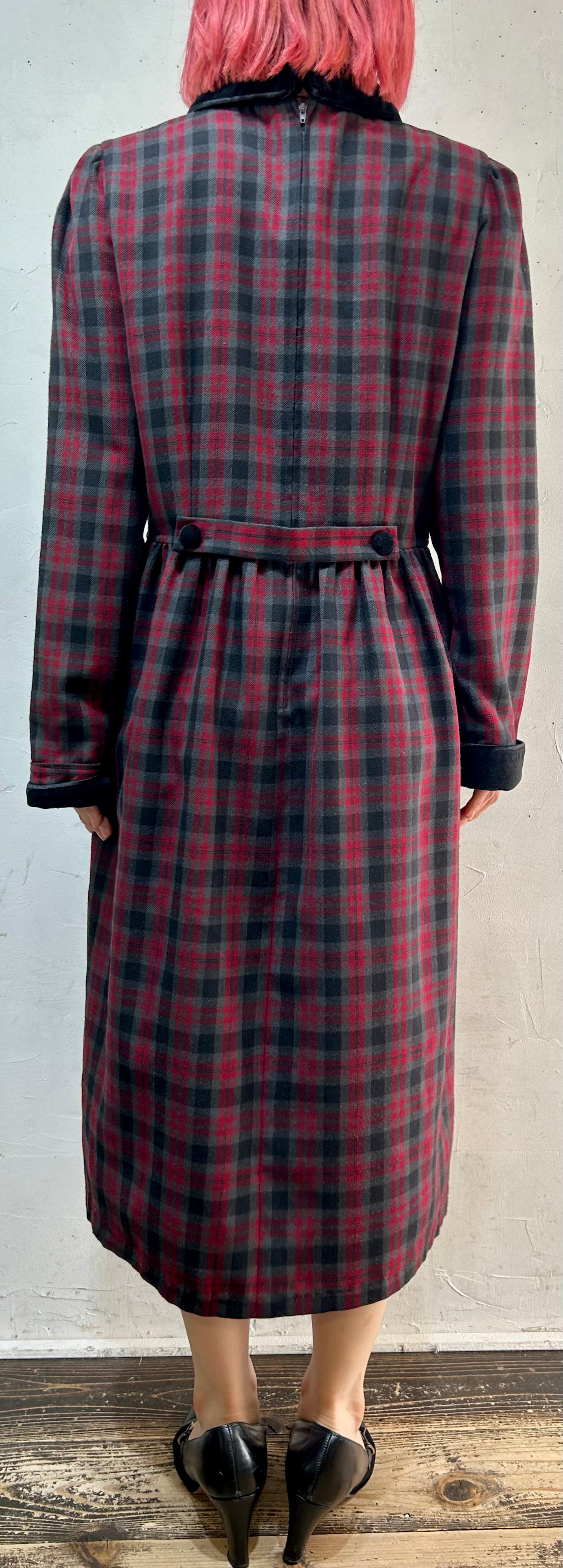 Vintage Plaid Dress [I25010]