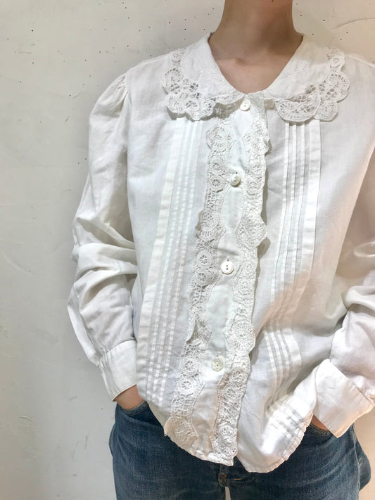 Vintage White Blouse MADE IN USA [I24978]