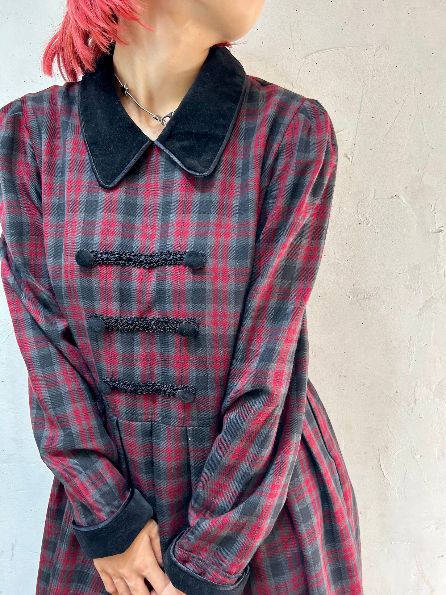 Vintage Plaid Dress [I25010]