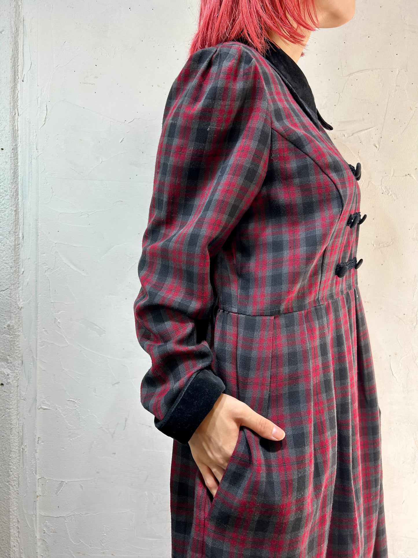 Vintage Plaid Dress [I25010]