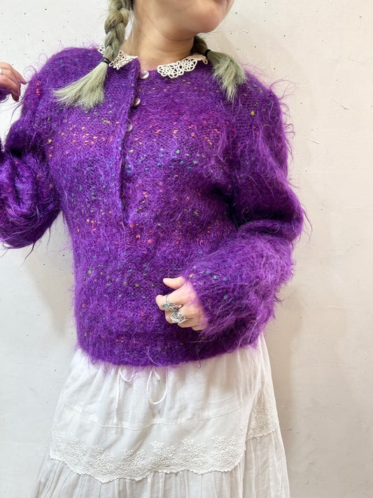 Vintage Purple Knit Sweater [B26265]
