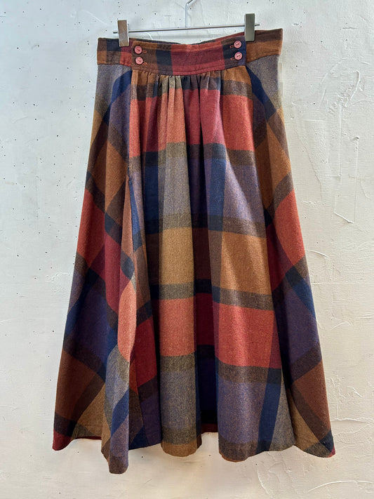 Vintage Plaid Skirt [I28495]