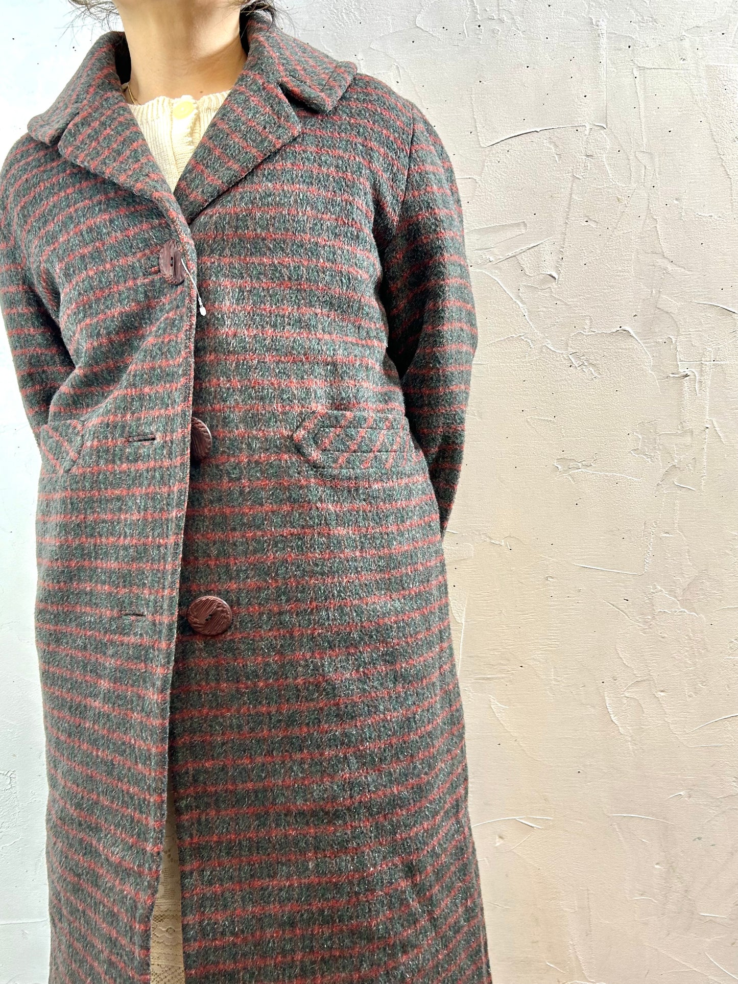 Vintage Plaid Coat  [K28934]