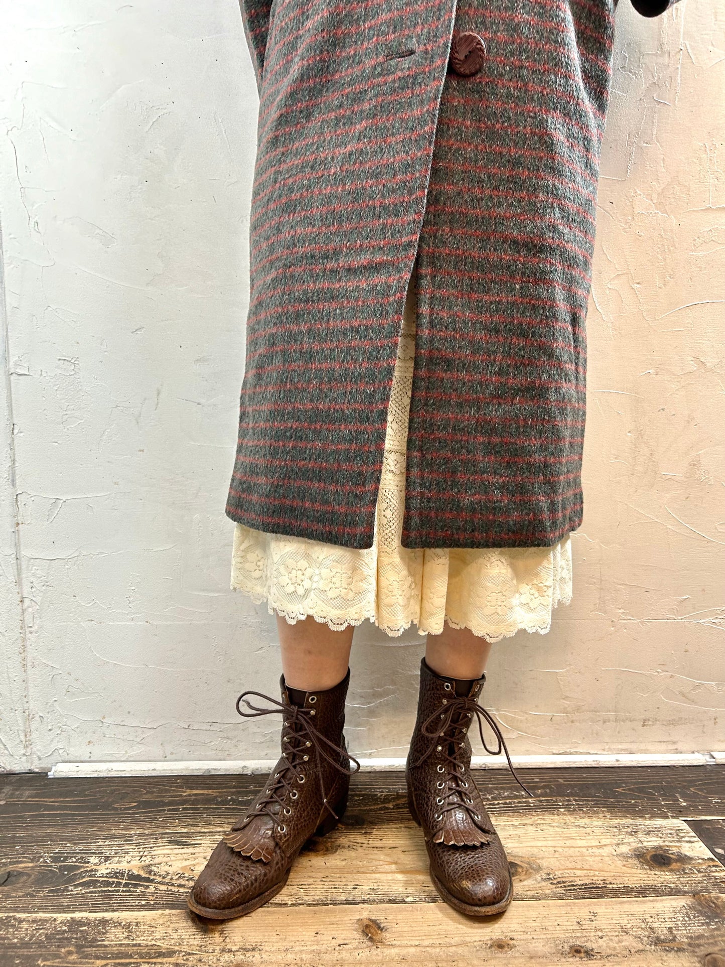 Vintage Plaid Coat  [K28934]