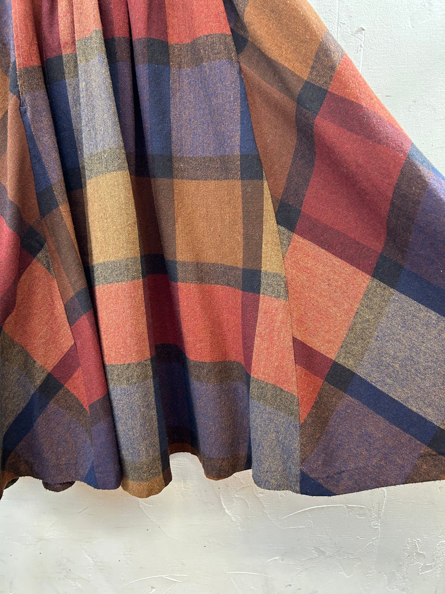 Vintage Plaid Skirt [I28495]