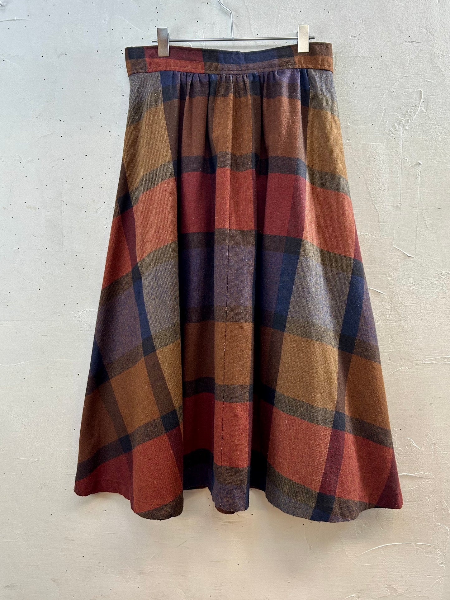 Vintage Plaid Skirt [I28495]