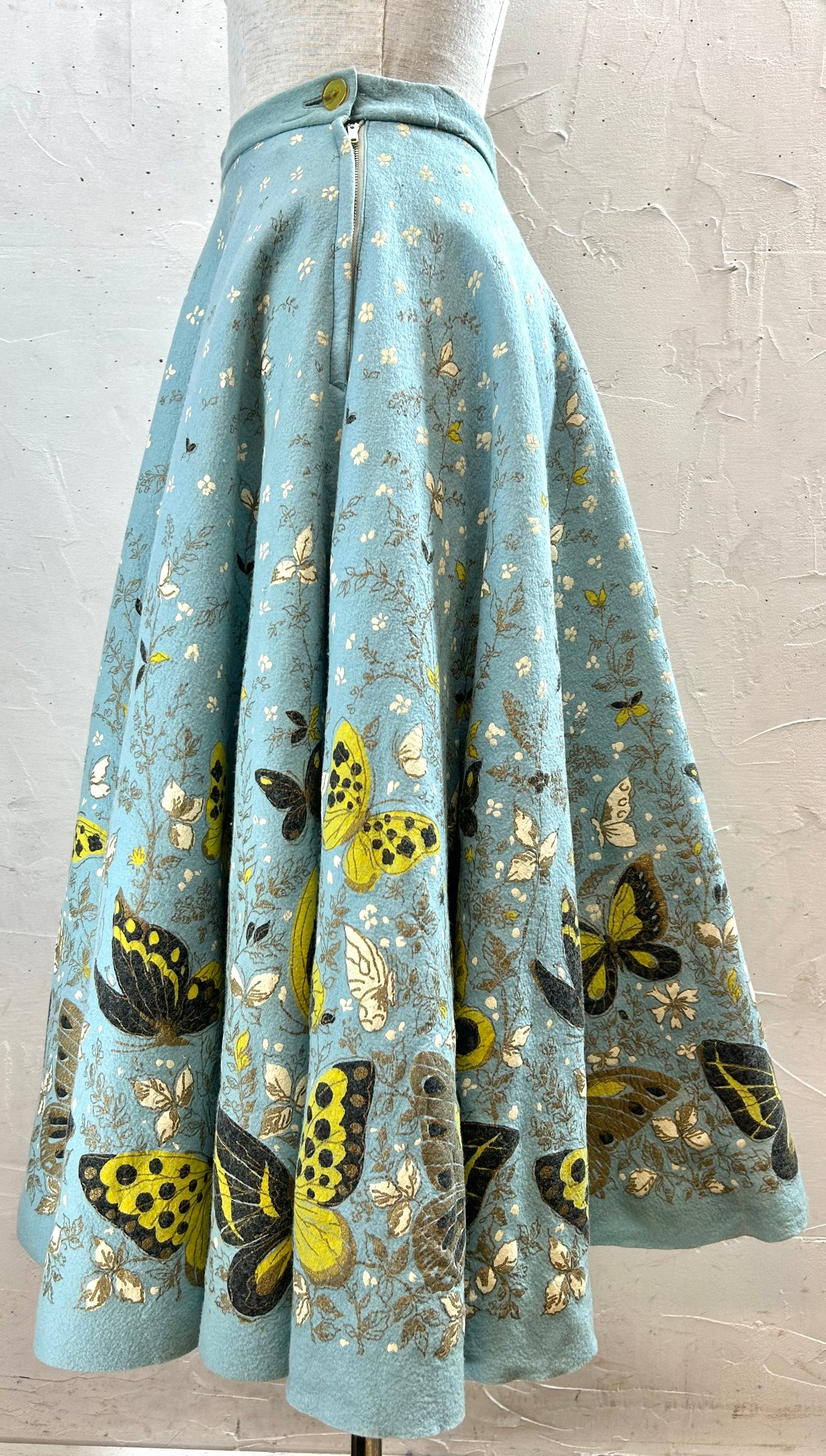 ’50s Vintage End Pattern Skirt [A29386]