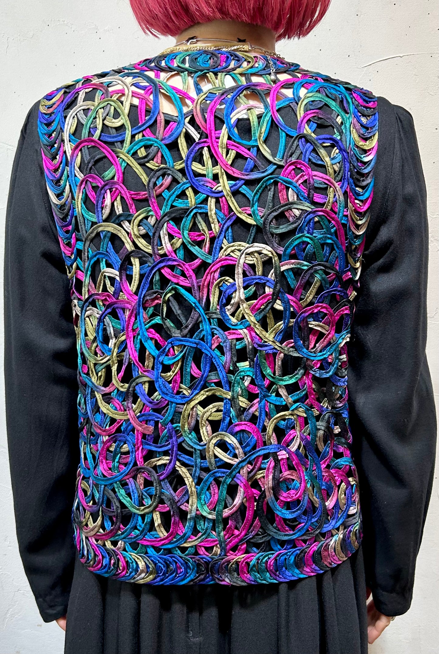 Vintage Cord Embroidery Vest 〜CHICO'S〜 [K25668]