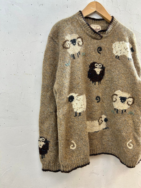 Vintage Hand Knit Sweater 〜Wool Rich〜 [J28720]