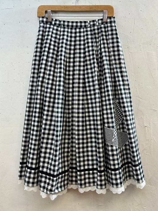 Vintage Gingham Plaid Skirt 〜YESSICA〜 [J28717]