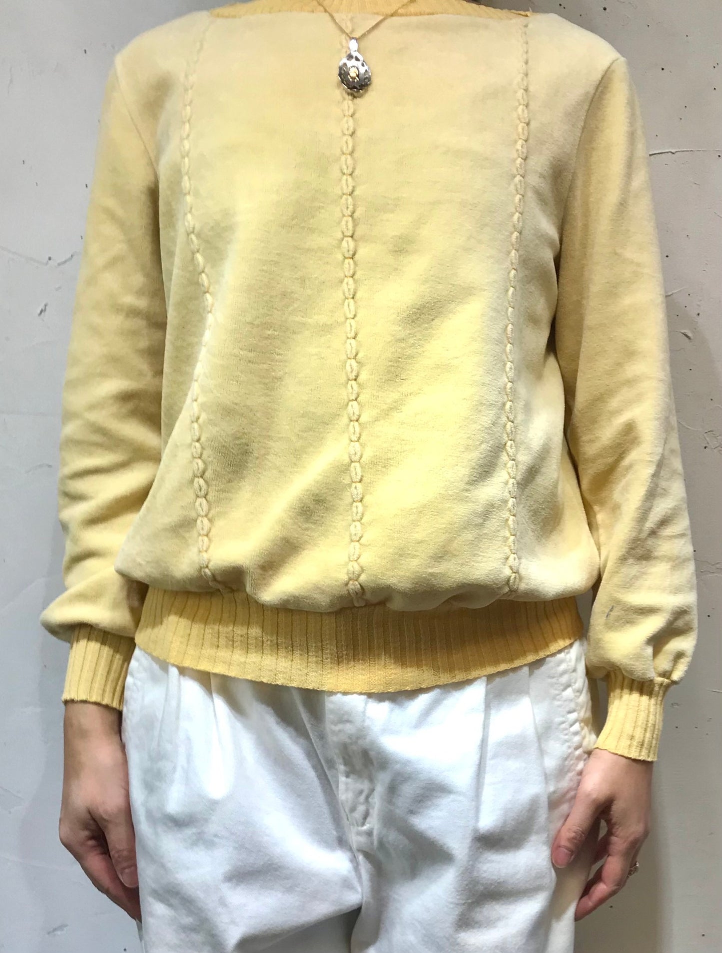 Vintage Velor Tops Yellow [A26107]