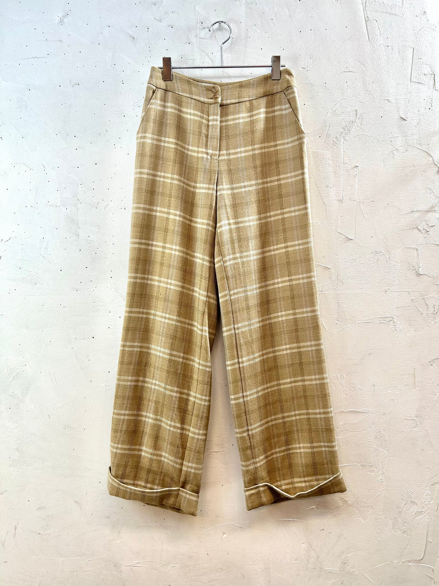 Vintage Plaid Wool Pants [K28939]