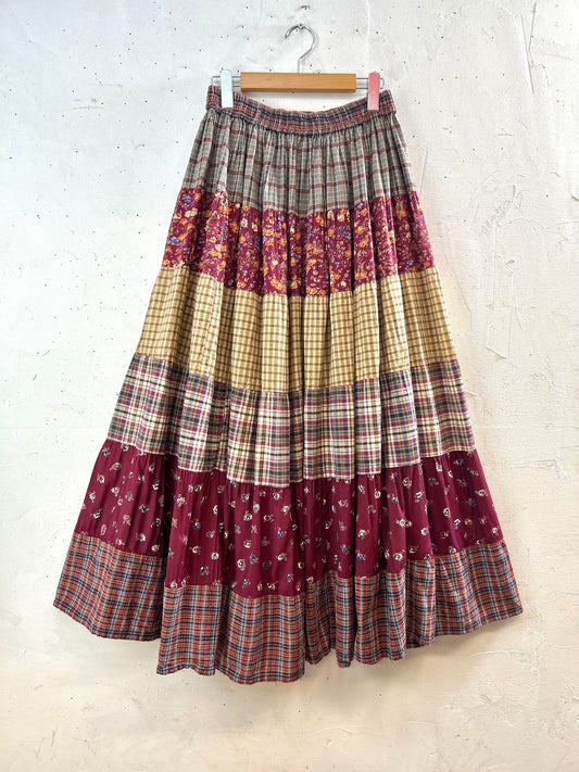 Vintage Tiered Skirt MADE lN INDIA [E30243]