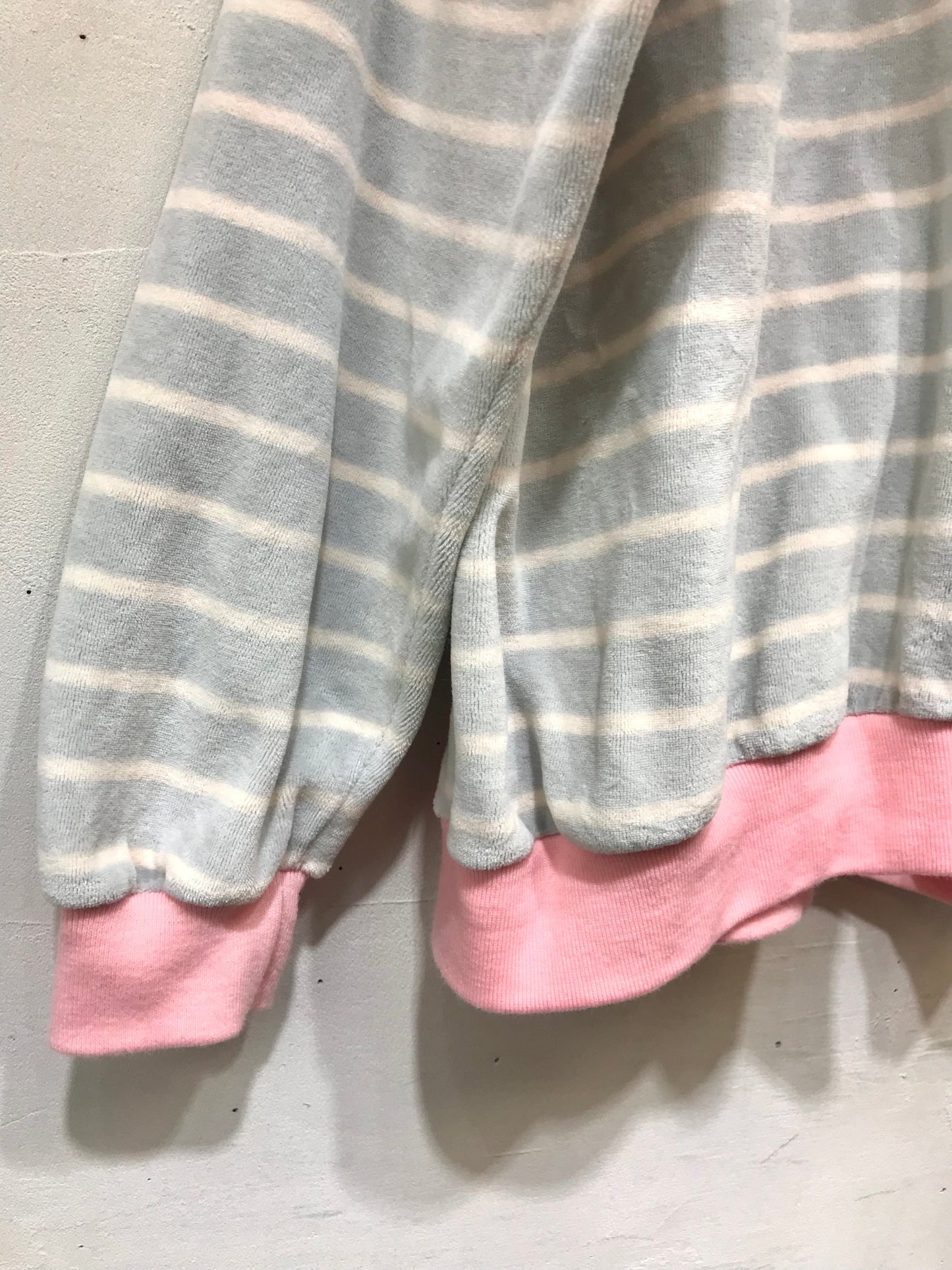 Vintage Velor Tops Pink×Gray[A26106]