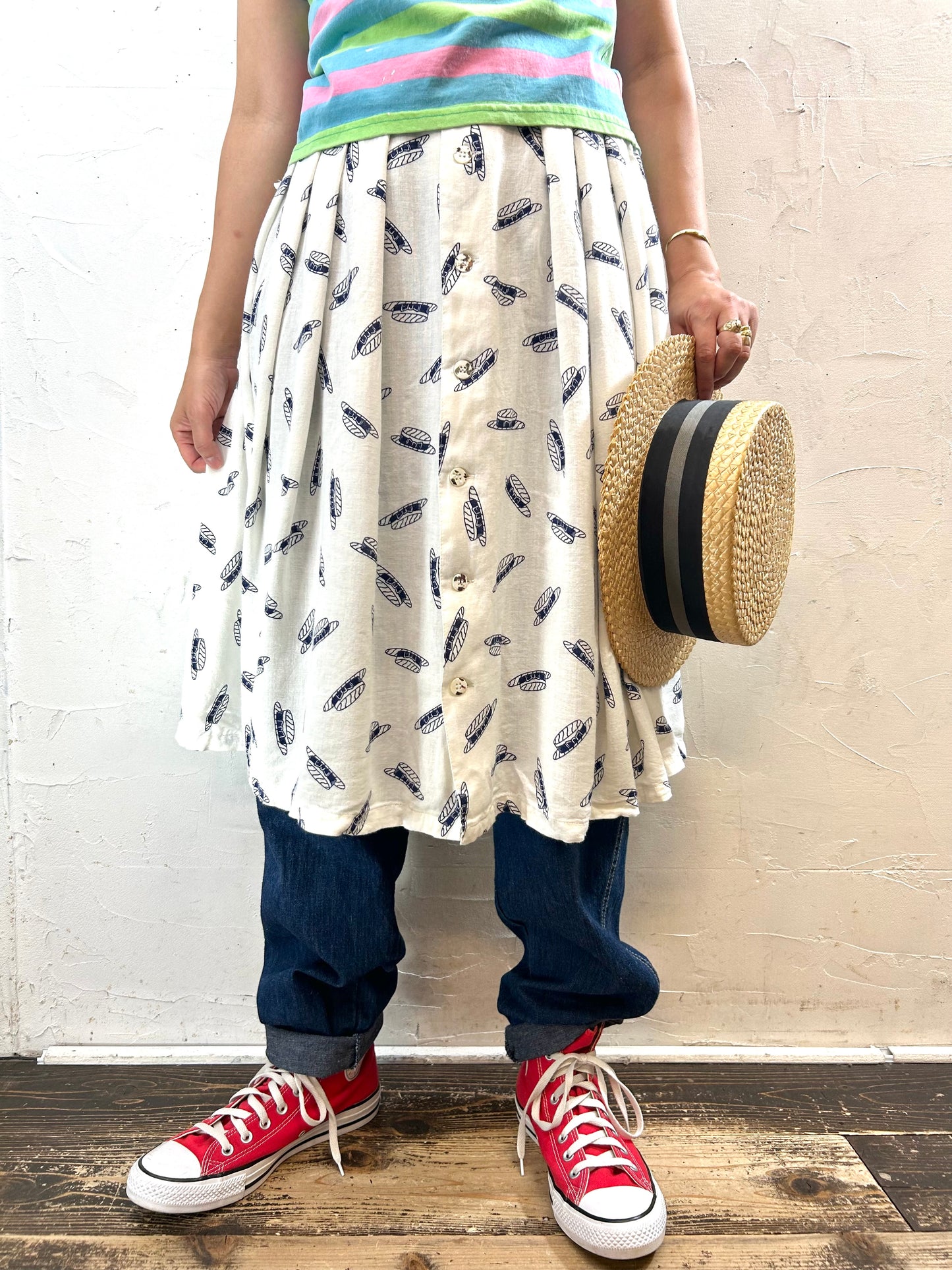Vintage HAT Skirt MADE IN West-Germany[H28280]