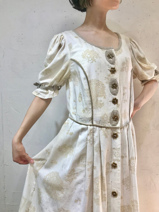 Vintage Dress 〜チロル×フラワーボタン〜 [C19714]