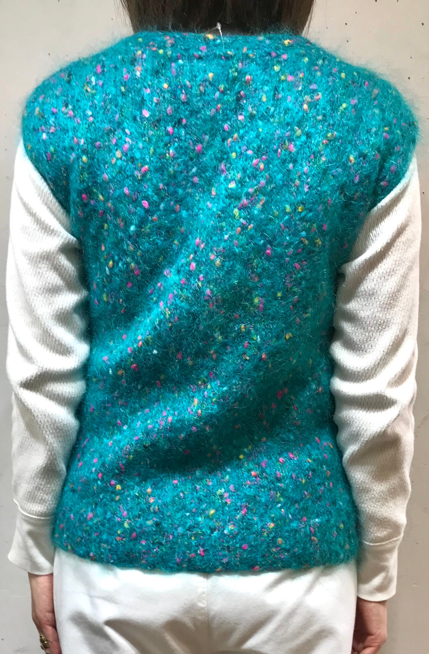 Vintage Mix Color Knit Vest [A26040]