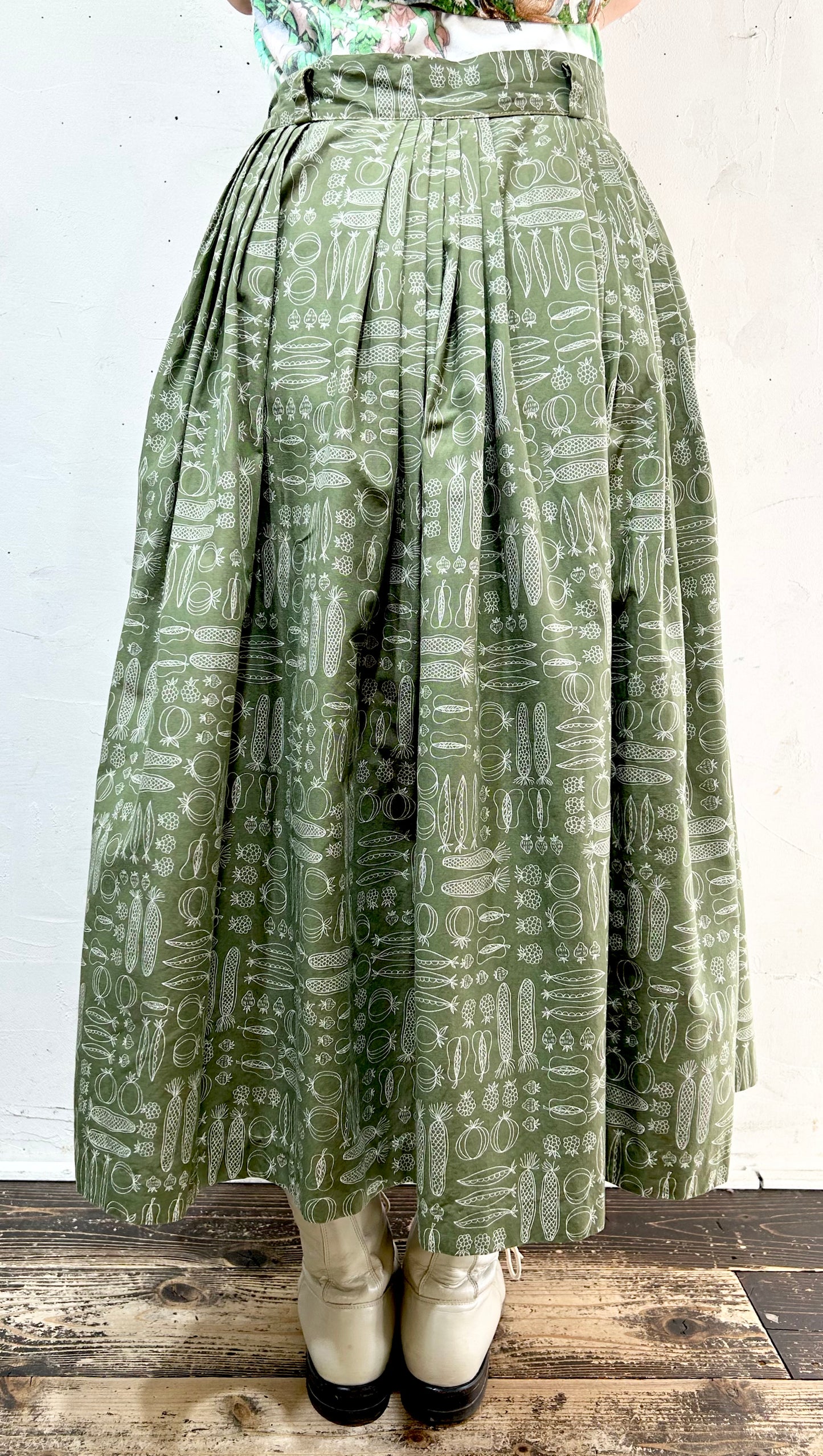 '50s Vintage Vegetable Pattern Skirt [G17133]