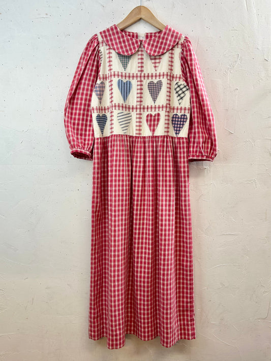 Vintage Heart Patchwork Dress [F30464]