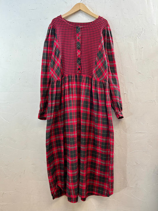 Vintage Flannel Dress  [K28945]