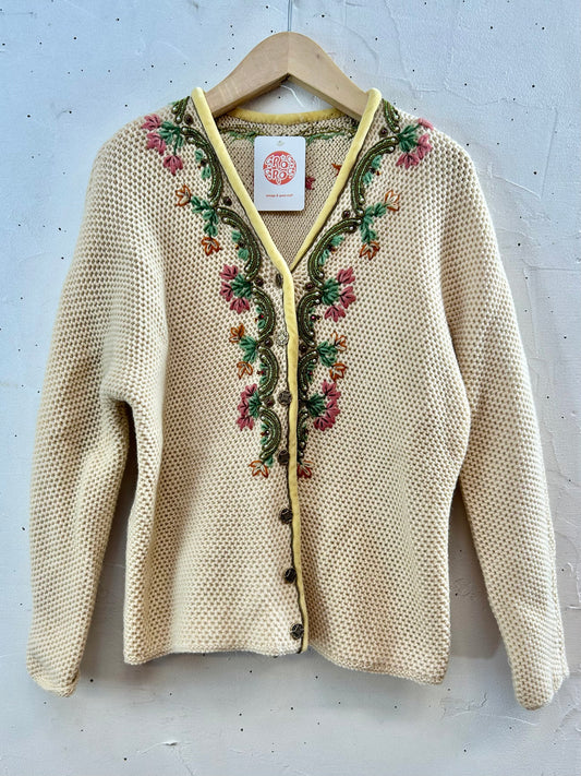 Vintage Custom Hand Made Knit Cardigan [K28941]