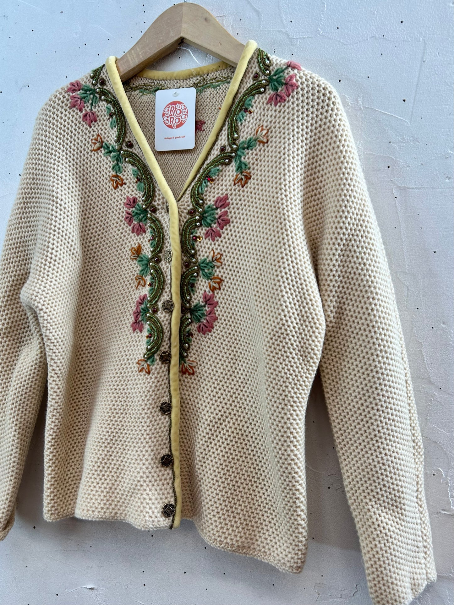 Vintage Custom Hand Made Knit Cardigan [K28941]