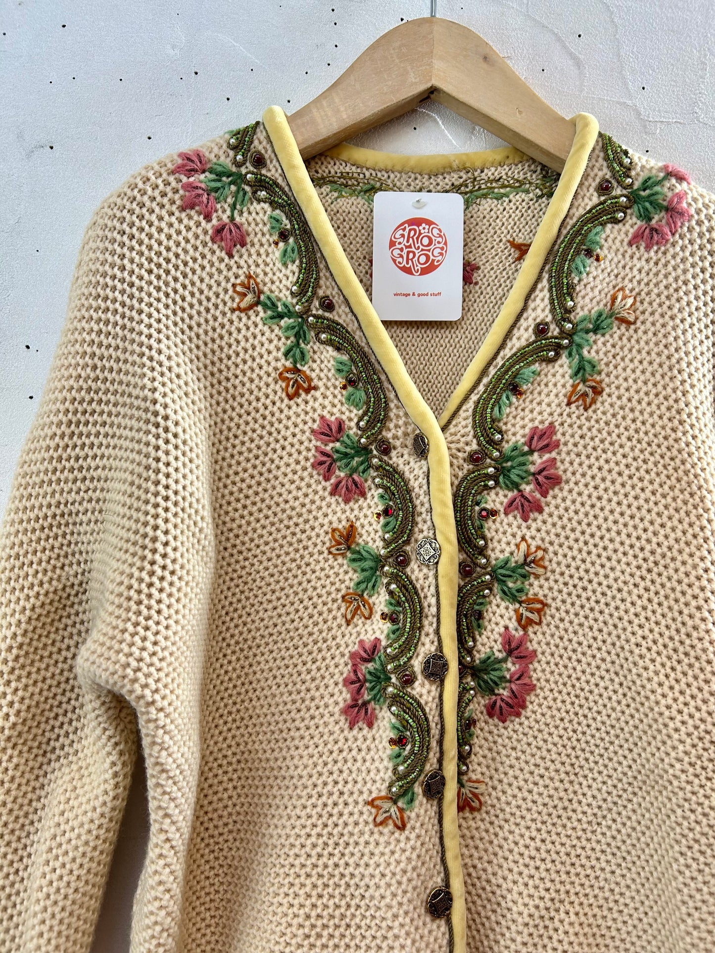 Vintage Custom Hand Made Knit Cardigan [K28941]