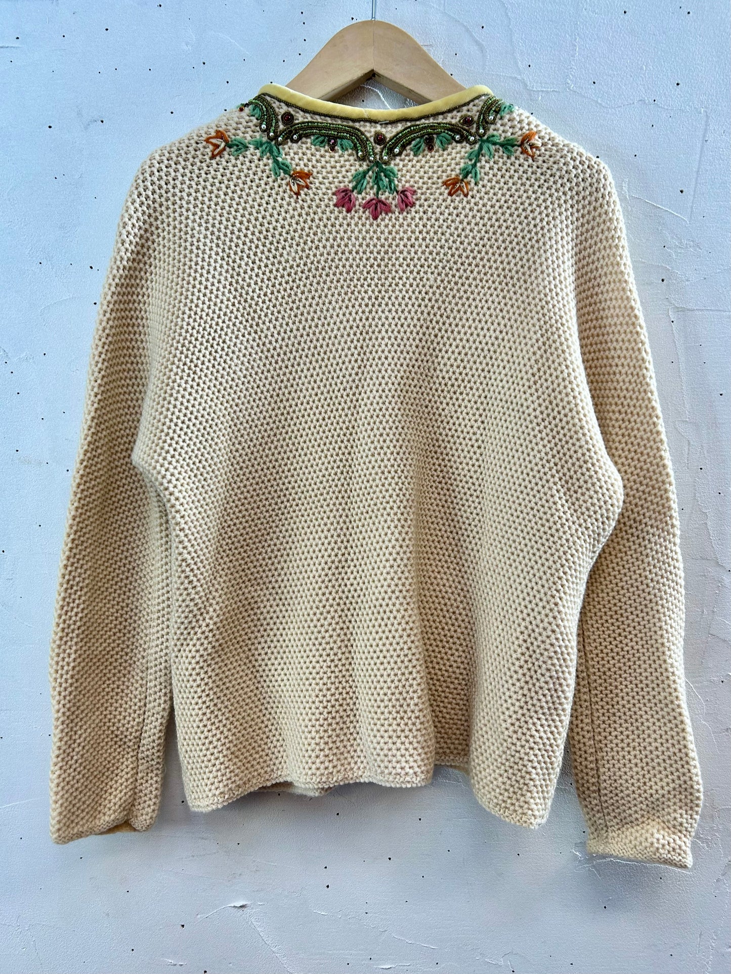 Vintage Custom Hand Made Knit Cardigan [K28941]