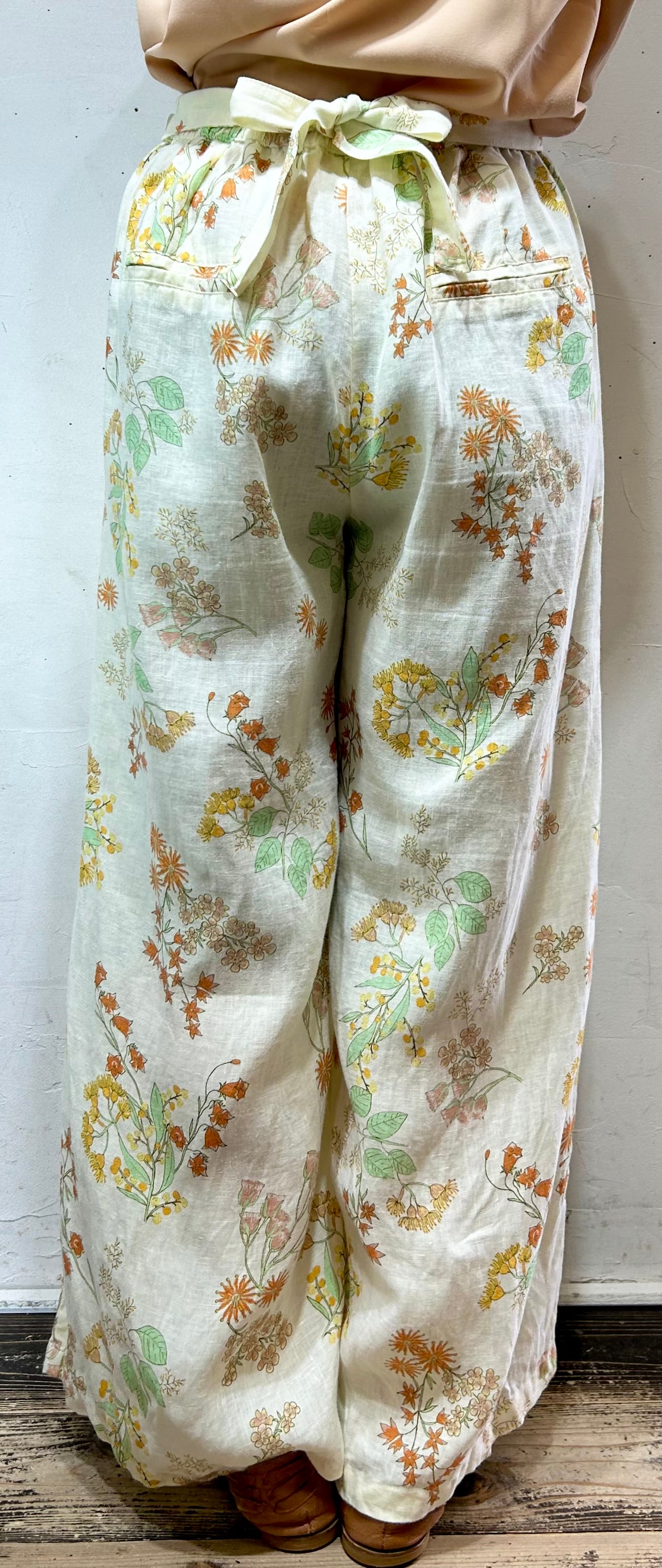 Vintage Linen Wide Pants [C26601]