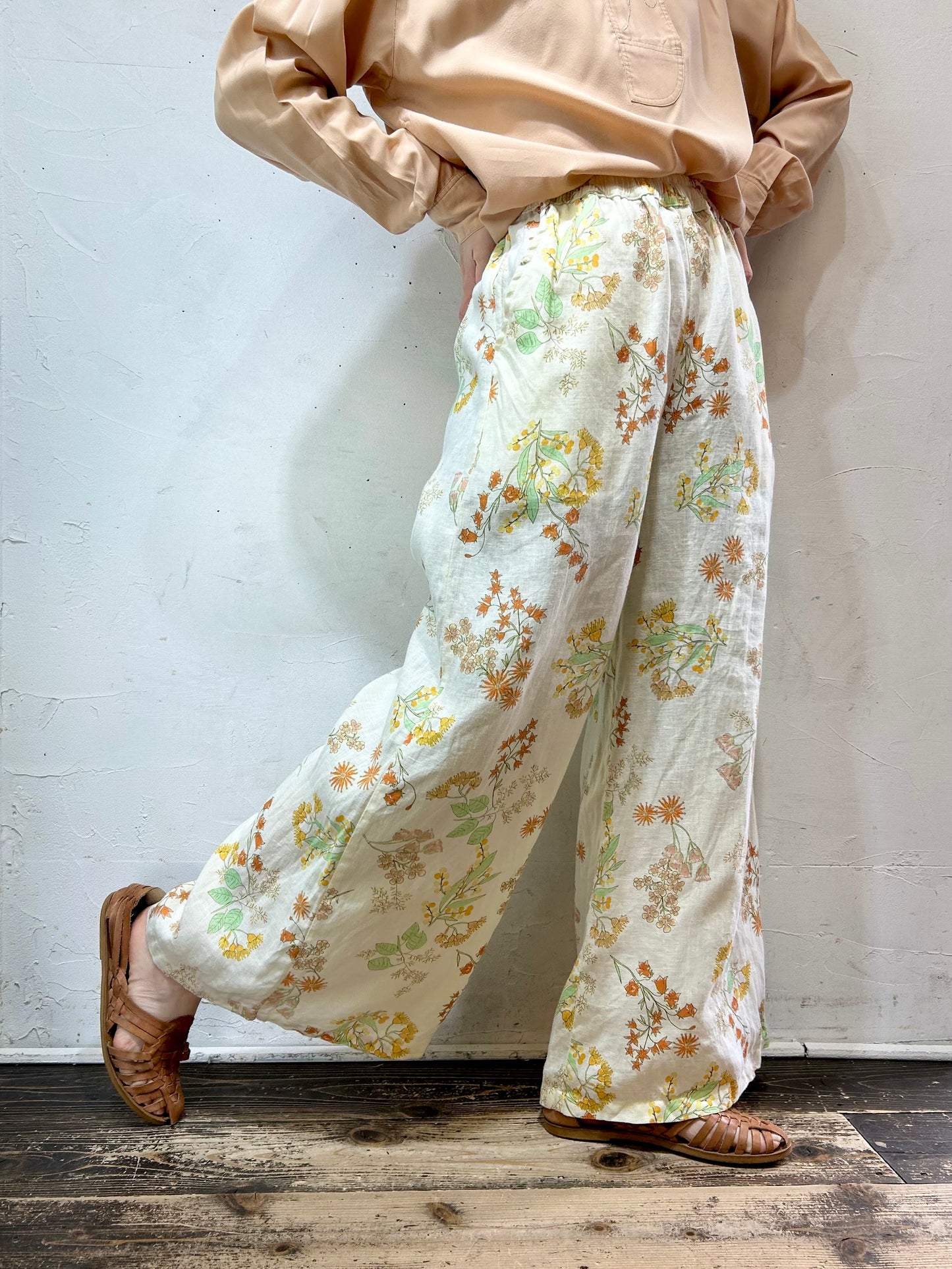 Vintage Linen Wide Pants [C26601]