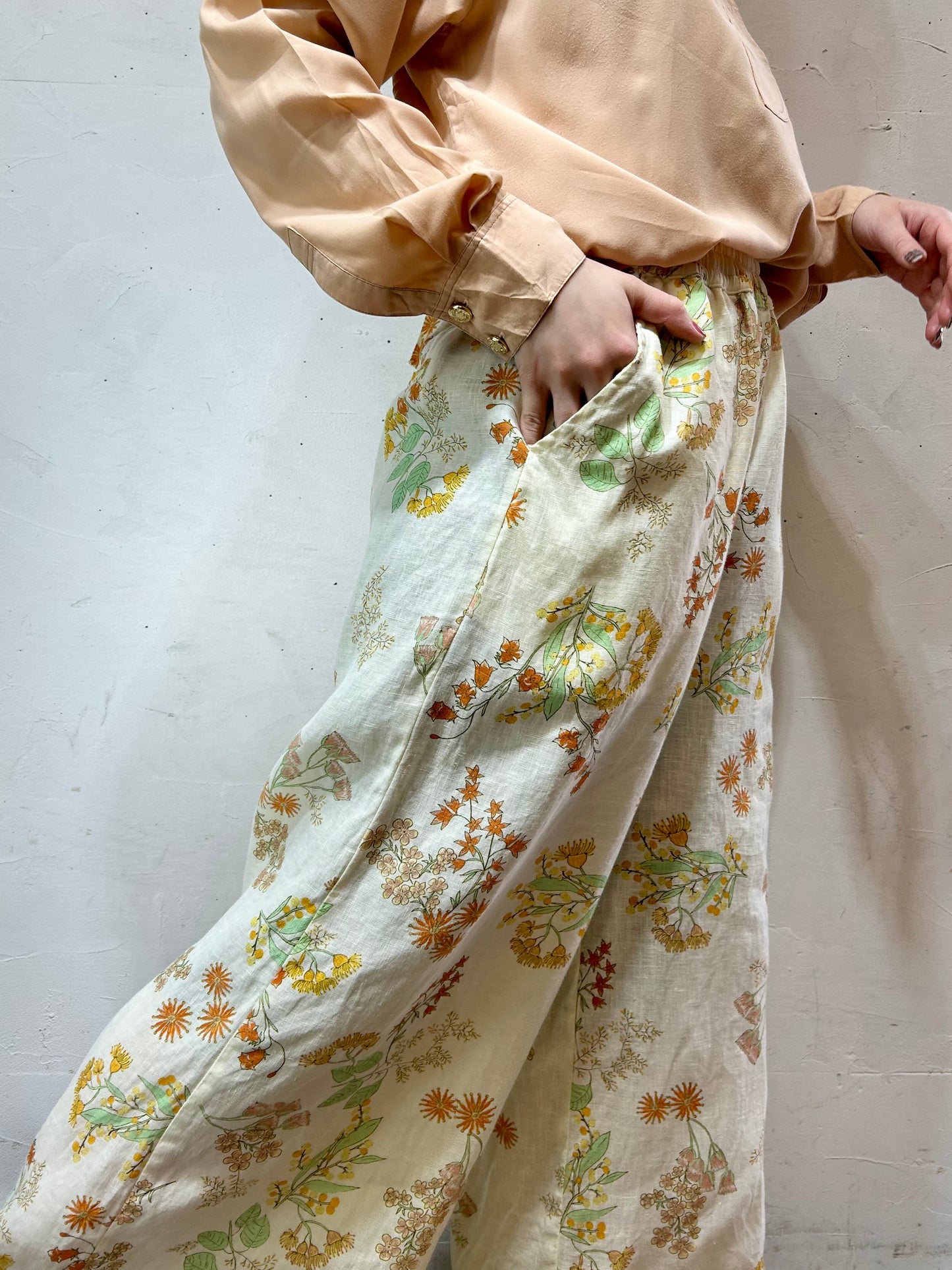 Vintage Linen Wide Pants [C26601]