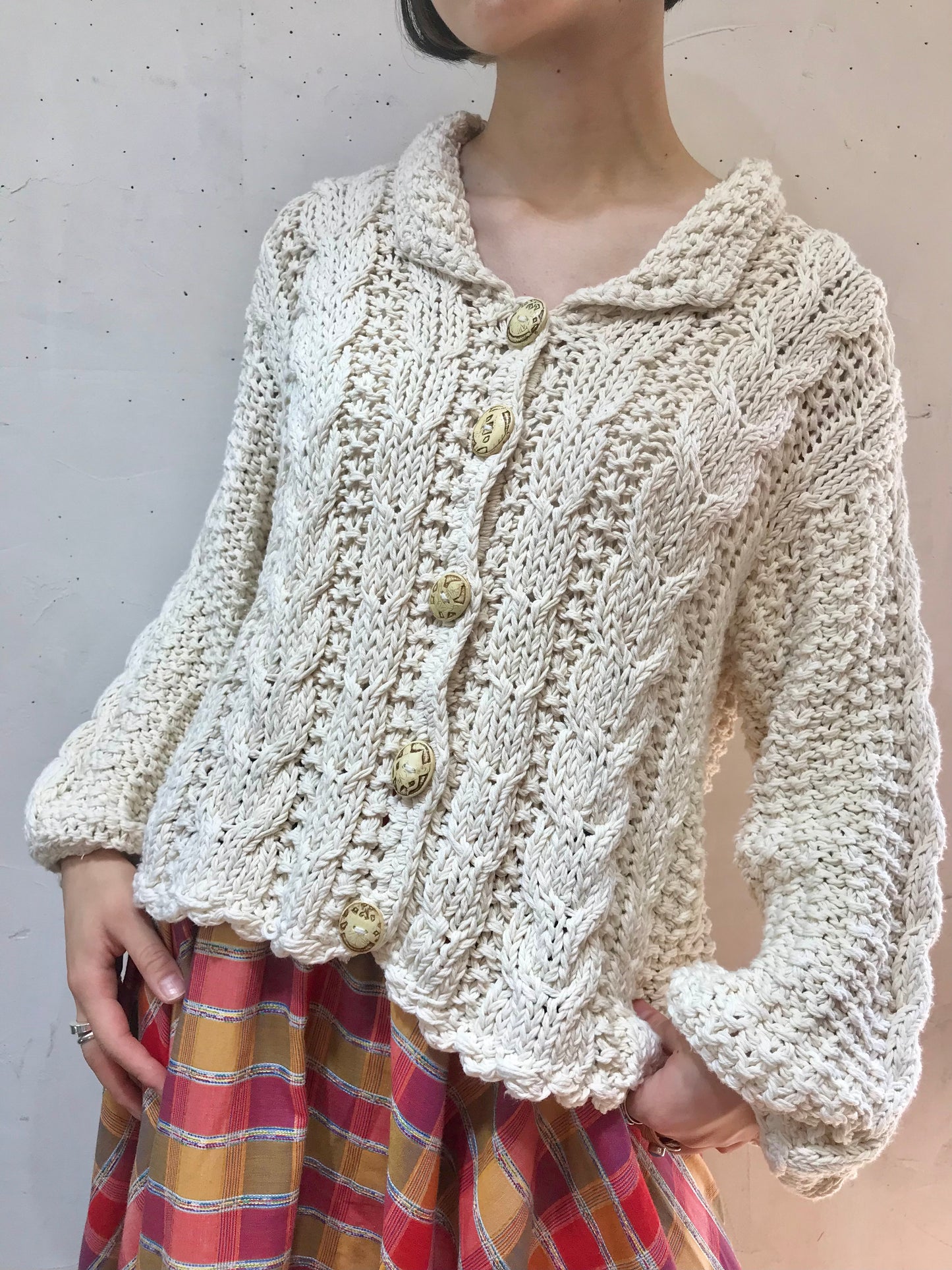 Vintage Cotton Knit Cardigan [H24772]