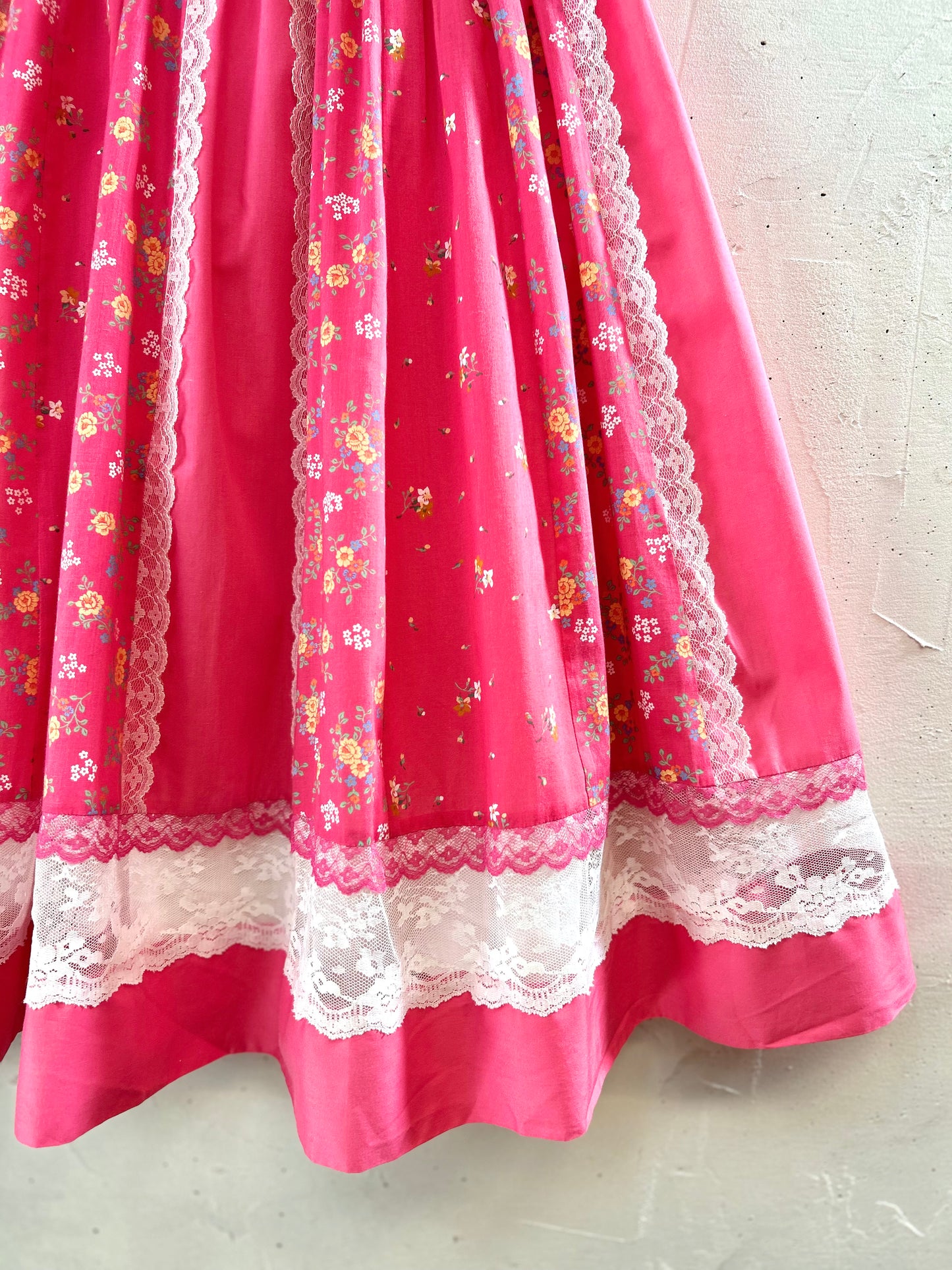 '70s Vintage Patchwork Skirt 〜Carefree Fashions〜 SCOTTSDALE ARIZONA [G30693]