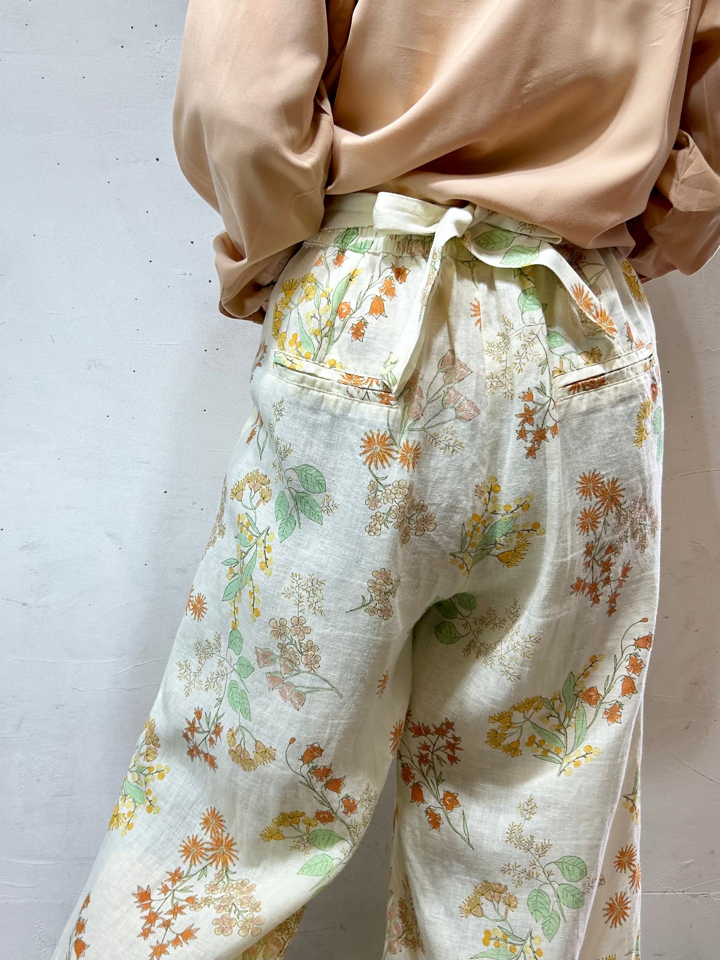 Vintage Linen Wide Pants [C26601]