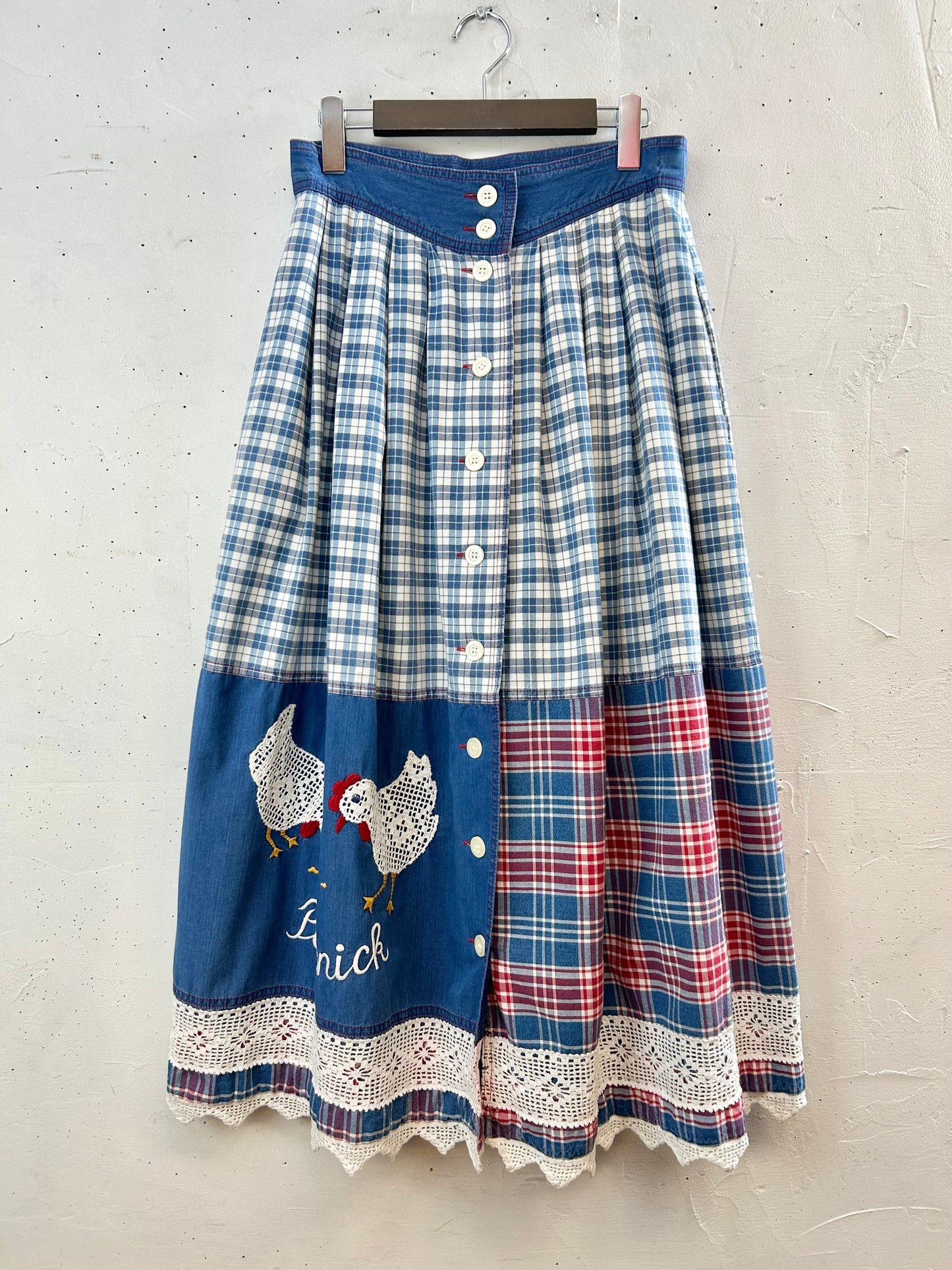 Vintage Plaid Skirt MADE IN GERMANY [F30463]