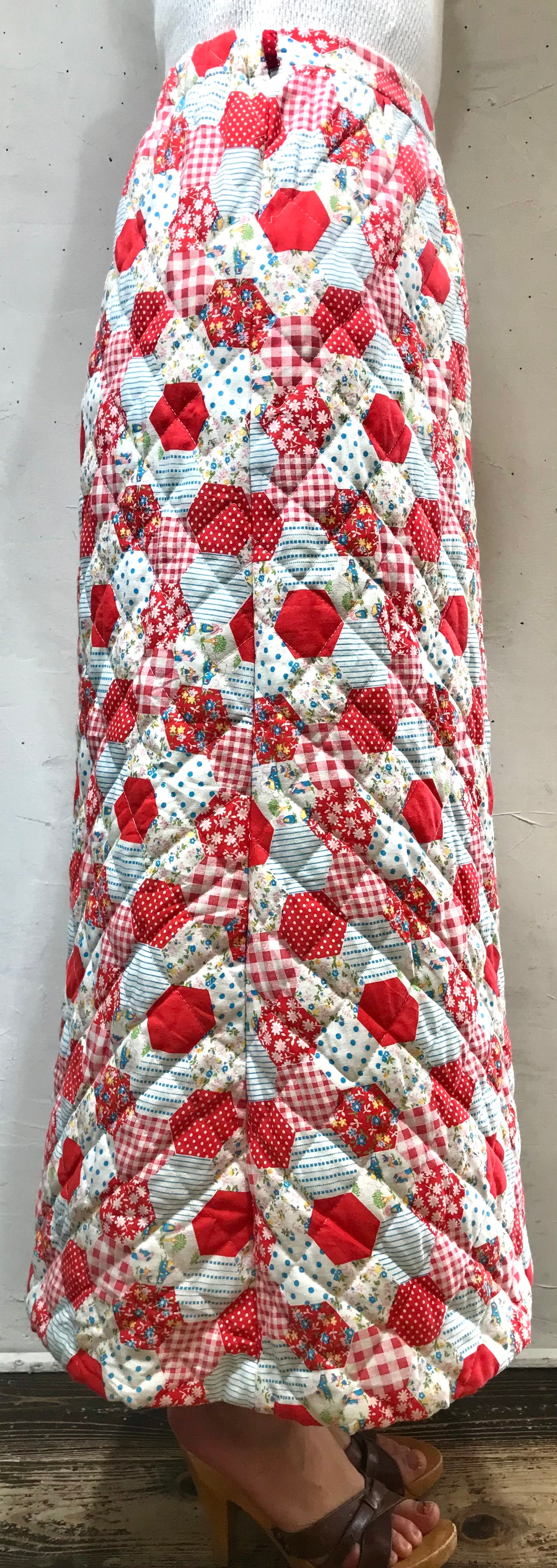 70s Vintage Quilting Skirt [A26043] – GROGGROG