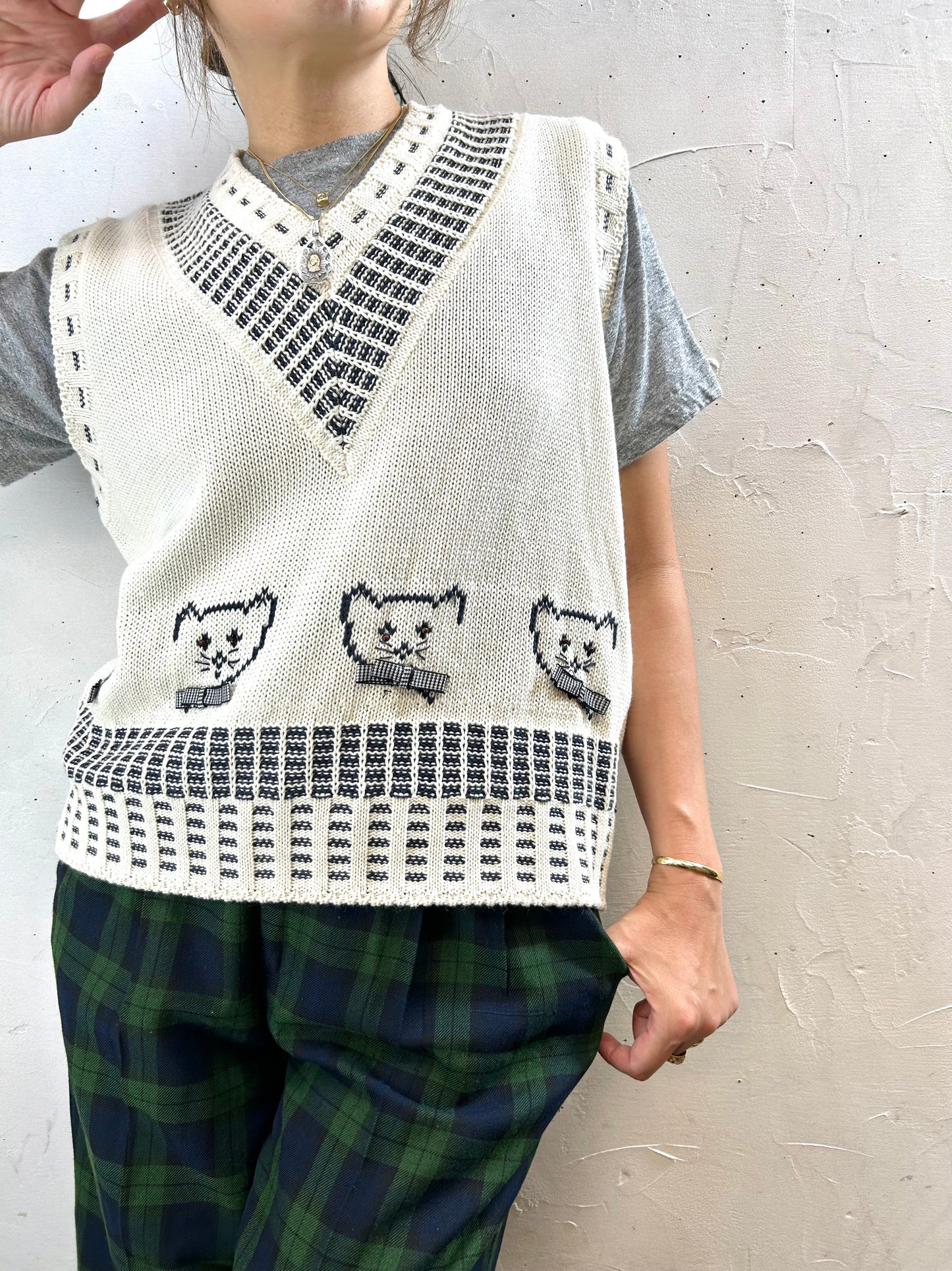 Vintage Knit Vest MADE IN ITALY[H28286]