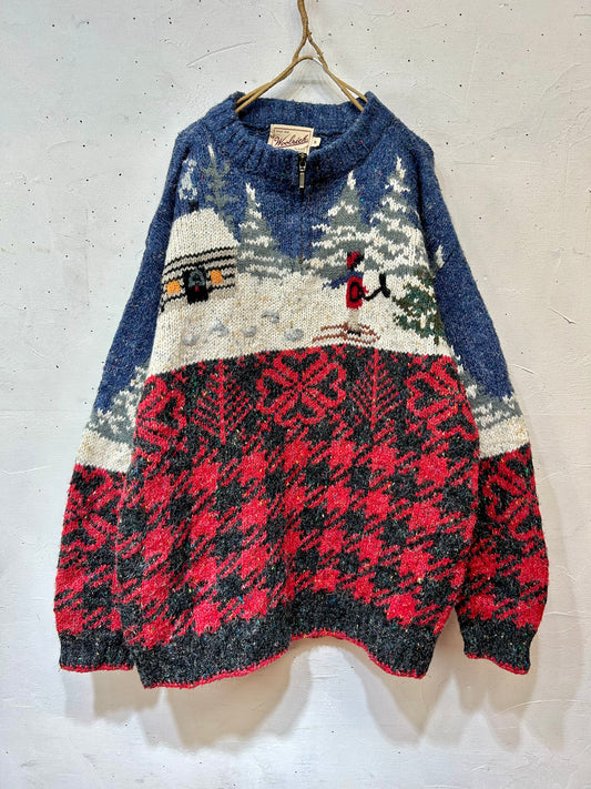 Vintage Hand Knit Sweater 〜Wool Rich〜 [K25662]