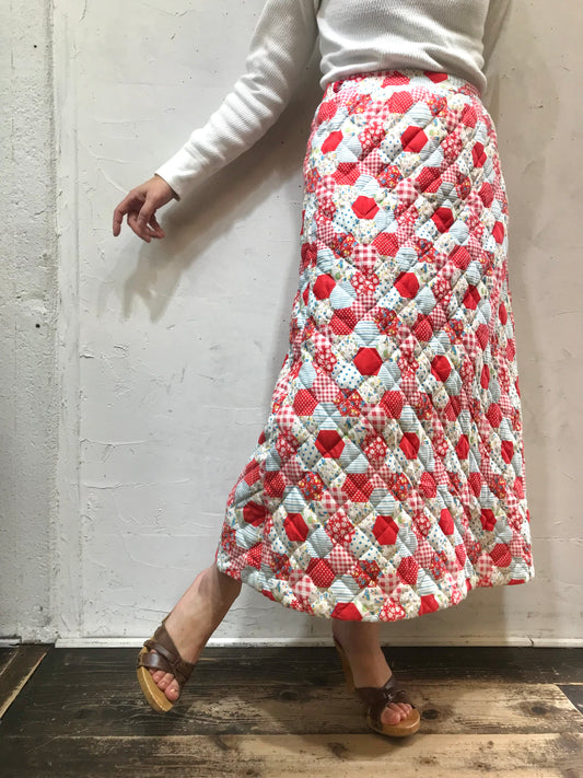 '70s Vintage Quilting Skirt [A26043]