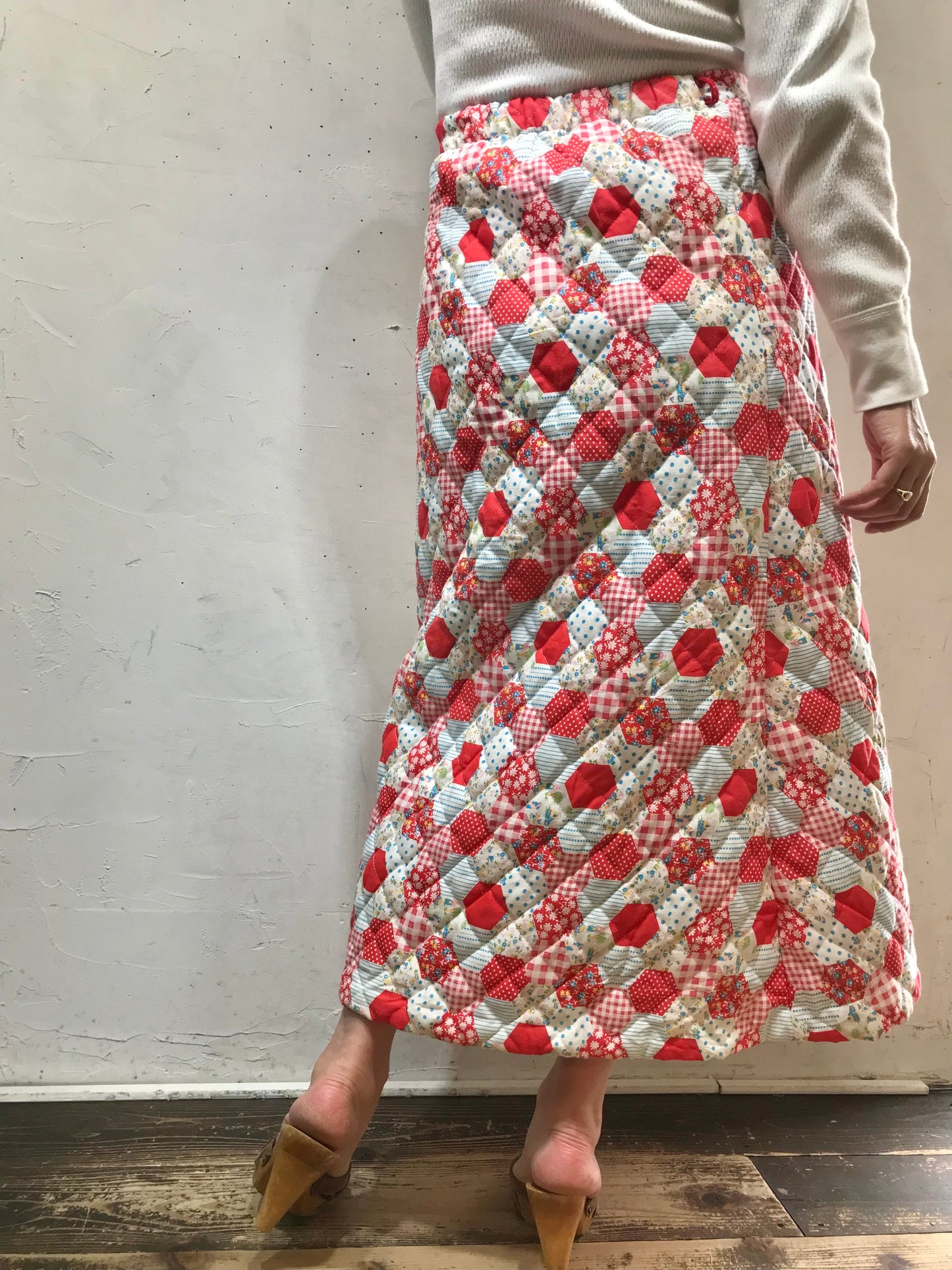 '70s Vintage Quilting Skirt [A26043]