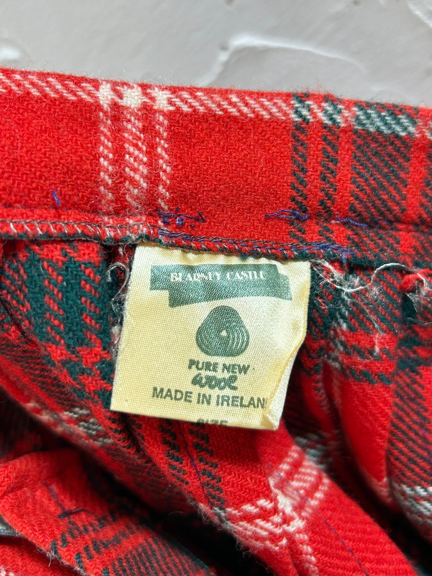 Vintage Plaid Skirt MADE IN IRELAND [K28951]