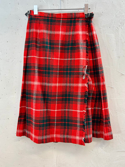 Vintage Plaid Skirt MADE IN IRELAND [K28951]